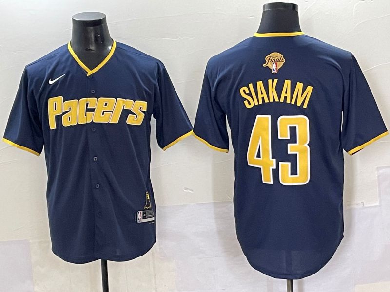 Men 2025 Indiana Pacers #43 Siakam Blue Nike Joint Name NBA Jersey style 25